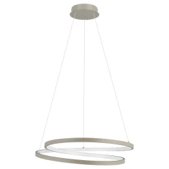 Eglo RUOTALE hanglamp aluminium, staal zandkleuren / Kunststof wit H: 1500 mm | Ø 550 mm