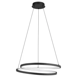 Eglo RUOTALE hanglamp aluminium, staal zwart / Kunststof wit H: 1500 mm | Ø 550 mm