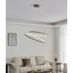 Eglo RUOTALE hanglamp aluminium, staal zandkleuren / Kunststof wit H: 1500 mm | Ø 700 mm