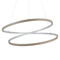 Eglo RUOTALE hanglamp aluminium, staal zandkleuren / Kunststof wit H: 1500 mm | Ø 700 mm