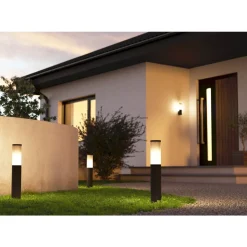 Eglo SALLE Wandlamp aluminium, kunststof zwart / Kunststof zwart-transparant H: 310 mm | Ø 75 mm