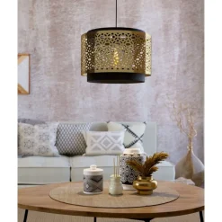 Eglo SANDBACH hanglamp staal zwart, geelkoper H: 1100 mm | Ø 420 mm