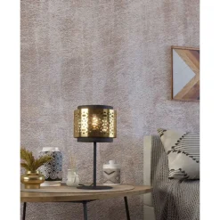 Eglo SANDBACH Tafellampen staal zwart, geelkoper H: 450 mm | Ø 240 mm