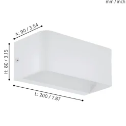 Eglo SANIA 4 Wandlamp aluminium wit H: 80 mm