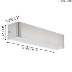 Eglo SANIA 4 Wandlamp aluminium nikkel-mat H: 80 mm