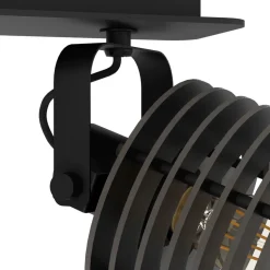 Eglo SEGOVIA spot staal zwart / Hout zwart H: 185 mm