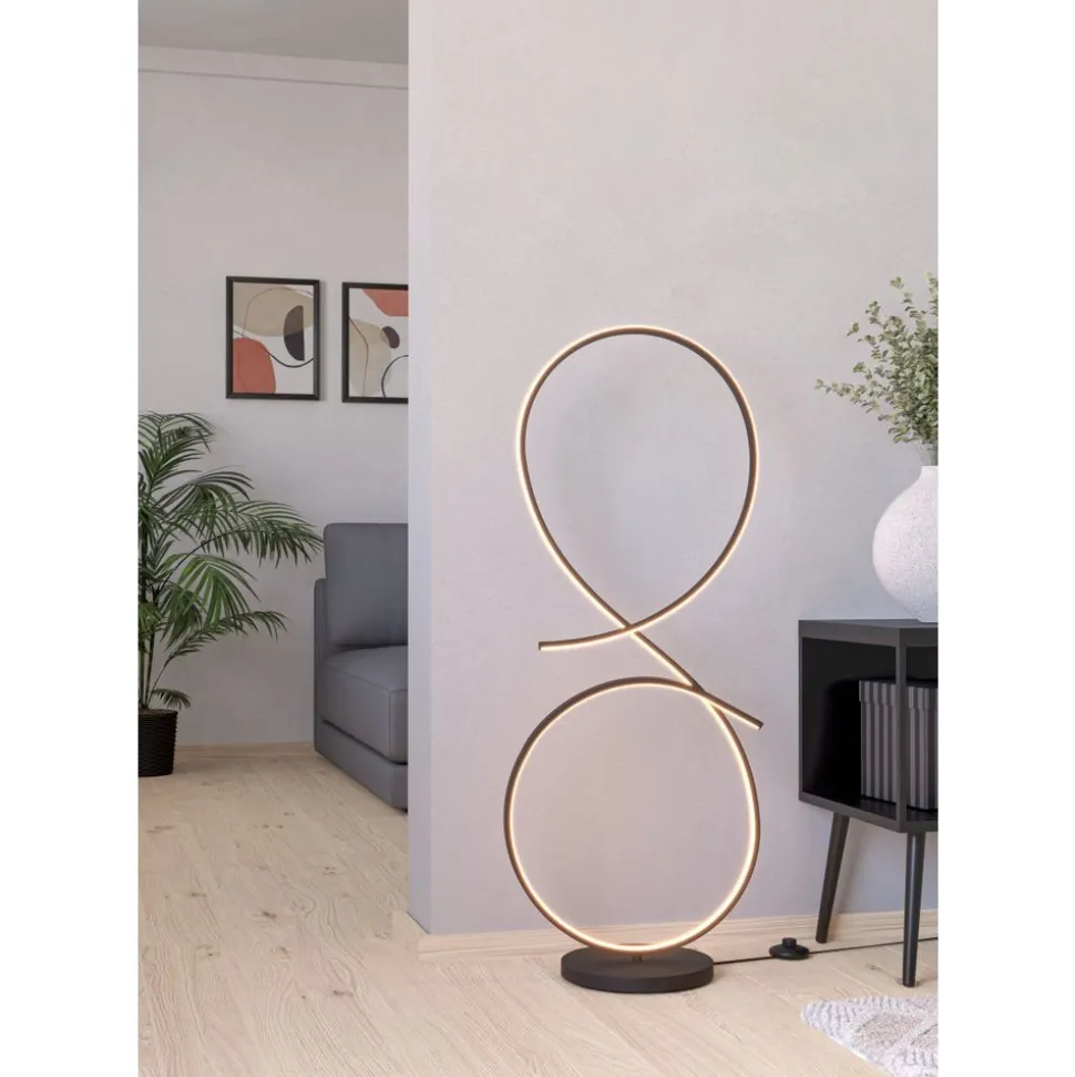 Eglo SERPINS Staande lampen aluminium, staal zwart / Kunststof wit H: 1070 mm