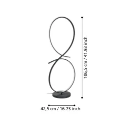 Eglo SERPINS Staande lampen aluminium, staal zwart / Kunststof wit H: 1070 mm
