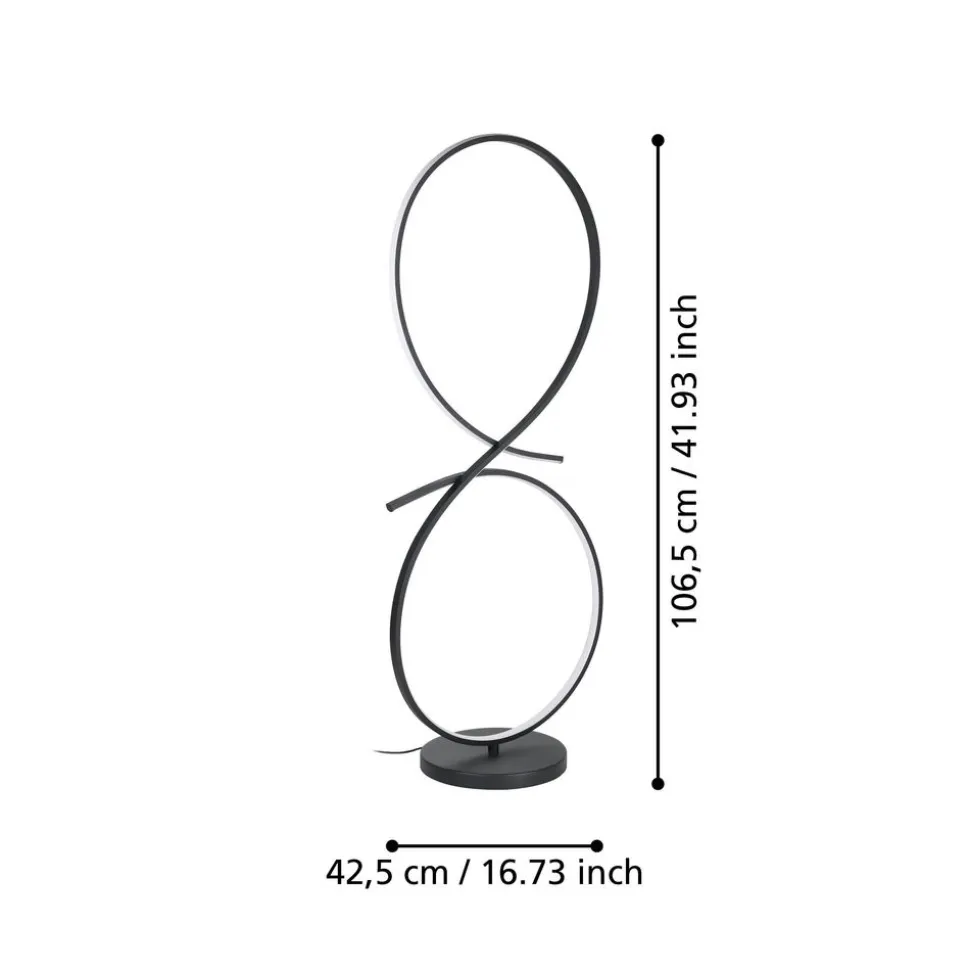 Eglo SERPINS Staande lampen aluminium, staal zwart / Kunststof wit H: 1070 mm
