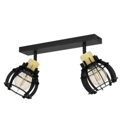 Eglo STILLINGTON 1 spot staal, hout zwart, bruin H: 245 mm