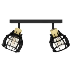 Eglo STILLINGTON 1 spot staal, hout zwart, bruin H: 245 mm