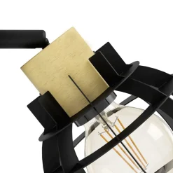 Eglo STILLINGTON 1 spot staal, hout zwart, bruin H: 245 mm | Ø 160 mm