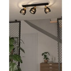 Eglo STILLINGTON 1 spot staal, hout zwart, bruin H: 245 mm