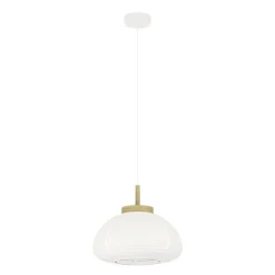 Eglo SUMMERHILL hanglamp staal, hout wit, bruin / papier wit H: 1100 mm | Ø 400 mm