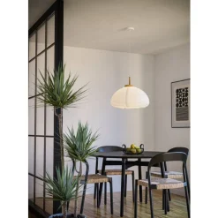 Eglo SUMMERHILL hanglamp staal, hout wit, bruin / papier wit H: 1100 mm | Ø 400 mm