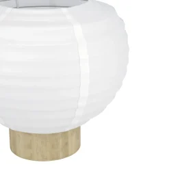 Eglo SUMMERHILL Tafellampen hout, staal bruin / papier wit H: 200 mm | Ø 225 mm