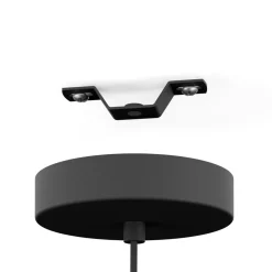 Eglo TABLEY hanglamp staal zwart / textiel, hout natuurlijk, bruin H: 1100 mm | Ø 380 mm