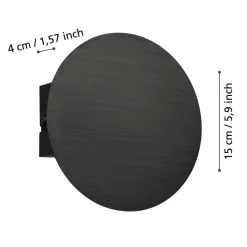 Eglo TALAMELLO Wandlamp aluminium zwart Ø 150 mm