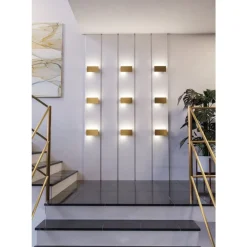 Eglo TALAMELLO Wandlamp aluminium geborsteld goud H: 100 mm