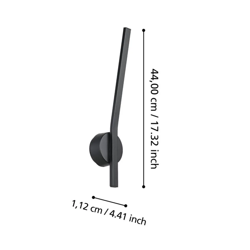 Eglo TAPARITA Wandlamp staal zwart / Kunststof wit H: 440 mm