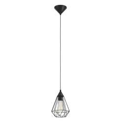 Eglo TARBES hanglamp Kunststof zwart / staal zwart H: 1100 mm | Ø 175 mm