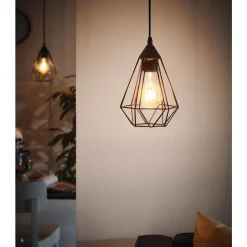 Eglo TARBES hanglamp Kunststof zwart / staal zwart H: 1100 mm | Ø 175 mm