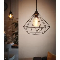 Eglo TARBES hanglamp Kunststof zwart / staal zwart H: 1100 mm | Ø 325 mm