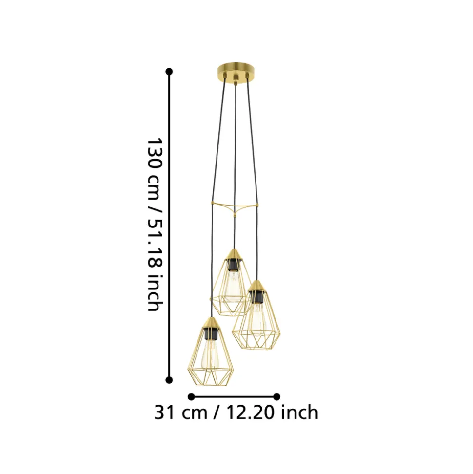 Eglo TARBES hanglamp staal geelkoper-geborsteld H: 1300 mm | Ø 355 mm