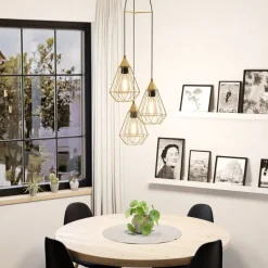 Eglo TARBES hanglamp staal geelkoper-geborsteld H: 1300 mm | Ø 355 mm