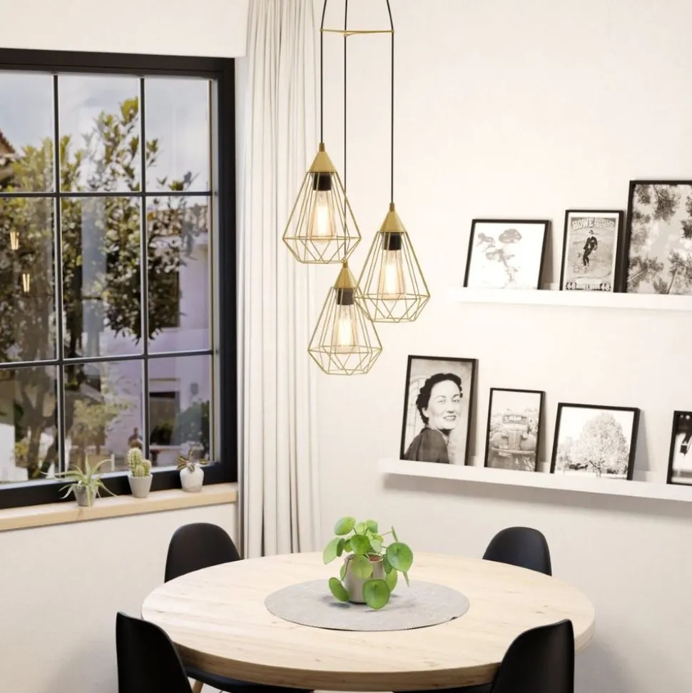 Eglo TARBES hanglamp staal geelkoper-geborsteld H: 1300 mm | Ø 355 mm