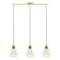 Eglo TARBES hanglamp staal geelkoper-geborsteld H: 1300 mm