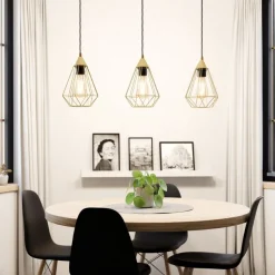 Eglo TARBES hanglamp staal geelkoper-geborsteld H: 1300 mm