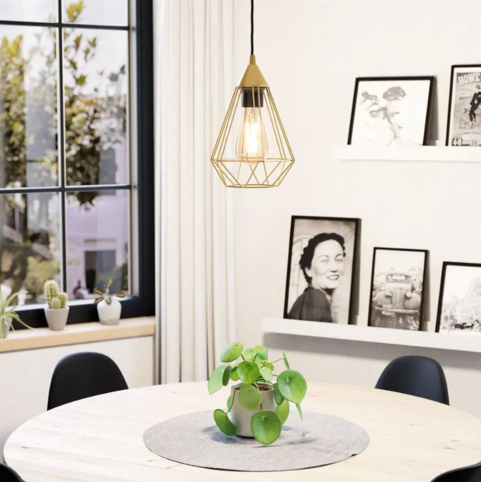 Eglo TARBES hanglamp staal geelkoper-geborsteld H: 1300 mm | Ø 175 mm