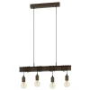 Eglo TOWNSHEND 4 hanglamp staal antiek bruin, zwart H: 1100 mm
