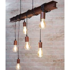 Eglo TOWNSHEND 4 hanglamp staal antiek bruin, zwart H: 1100 mm