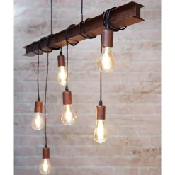 Eglo TOWNSHEND 4 hanglamp staal antiek bruin, zwart H: 1100 mm