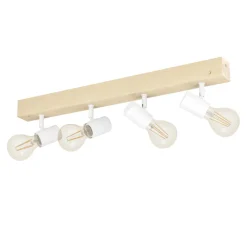 Eglo TOWNSHEND 3 spot hout, staal bruin, wit