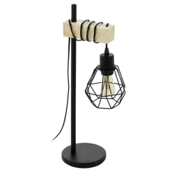 Eglo TOWNSHEND 5 Tafellampen staal, hout zwart, bruin H: 500 mm