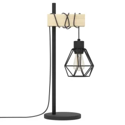 Eglo TOWNSHEND 5 Tafellampen staal, hout zwart, bruin H: 500 mm