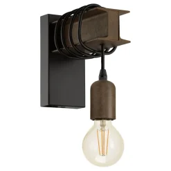 Eglo TOWNSHEND 4 Wandlamp staal zwart, bruin
