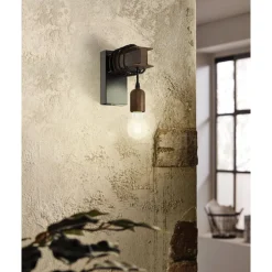 Eglo TOWNSHEND 4 Wandlamp staal zwart, bruin