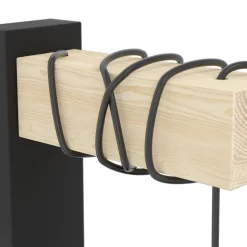 Eglo TOWNSHEND 5 Wandlamp staal, hout zwart, bruin H: 275 mm