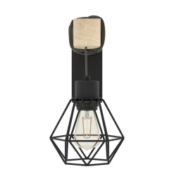 Eglo TOWNSHEND 5 Wandlamp staal, hout zwart, bruin H: 275 mm