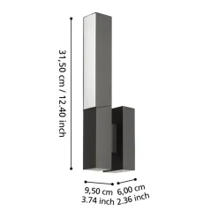Eglo UGENTO Wandlamp staal zwart / Kunststof wit H: 315 mm