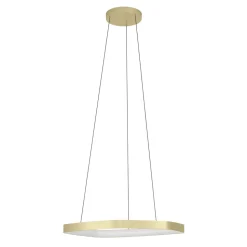 Eglo VALLEROSA hanglamp aluminium, staal geelkoper-geborsteld / Kunststof wit H: 1100 mm | Ø 580 mm