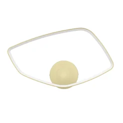 Eglo VALLEROSA Plafondarmaturen aluminium, staal geelkoper-geborsteld / Kunststof wit H: 75 mm