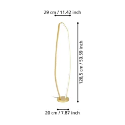 Eglo VALLEROSA Staande lampen aluminium, staal geelkoper-geborsteld / Kunststof wit H: 1285 mm