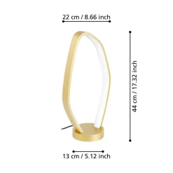 Eglo VALLEROSA Tafellampen aluminium, staal geelkoper-geborsteld / Kunststof wit H: 425 mm