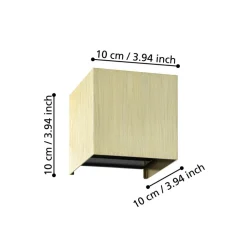 Eglo VALMONTONE Wandlamp aluminium geelkoper-geborsteld / Glas helder H: 100 mm