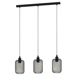Eglo WRINGTON PENDEL 3xE27 L740 ZWART GAAS
